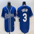 Nike Los Angeles Dodgers #3 Chris Taylor blue majestic baseball Jerseys Joint name -BD