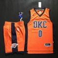 Oklahoma Thunder Russell Westbrook #0 orange nba suits