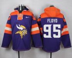 Custom Nike Minnesota Vikings #95 FLOYD purple orange nfl Hooded Sweatshirt