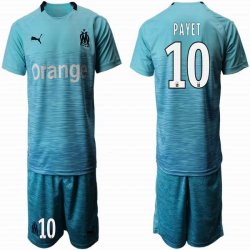 2018-2019 Olympique de Marseille #10 PAYET skyblue soccer jersey away