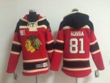 Youth Chicago Blackhawks #81 Marian Hossa Red Ice hockey Hooded Sweatshirt