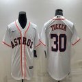 Nike Houston Astros #30 Kyle Tucker white baseball jerseys -BD 01