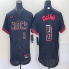 Nike Cincinnati Reds #9 Mclain black Flexbase Authentic Collection Jersey city blue-BD 02