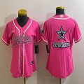 Youth Nike Dallas Cowboys blank pink baseball jerseys Joint name-BD 01