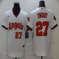 Nike Los Angeles Angels #27 Mike Trout White majestic baseball Jersey-BD