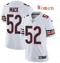 Women Bears #52 Khalil Mack white Color Rush Limited Jersey