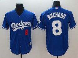 Los Angeles Dodgers #8 Manny Machado Blue majestic Baseball Jerseys