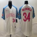 2023 World Cup Mexico #34 Fernando Valenzuela white majestic baseball jerseys-BD