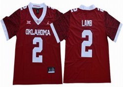 Custom Oklahoma Sooners #2 CeeDee Lamb red College Football Limited Jersey 01