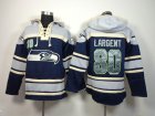 Nike Seattle Seahawks #80 Steve Largent blue gray nfl Hooded Sweatshirt