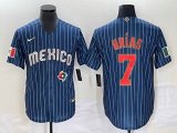 2023 World Cup Mexico #7 Julio Urias blue majestic baseball jerseys 26