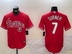 Nike Philadelphia Phillies #7 Trea Turner red majestic baseball jersey 01