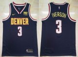 Nike Denver Nuggets #3 Allen Iverson Dark Blue NBA basketball Jerseys-S8