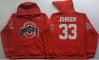 Ohio State Buckeyes #33 JOHNSON Red College Hooded Sweatshirt