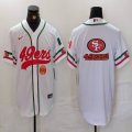 Nike San Francisco 49ers blank white baseball jerseys Joint Name 03