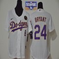 Women Nike Los Angeles Dodgers Kobe Bryant White majestic baseball Jersey 2020 Dodger World Series Champions