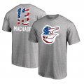 Men's Baltimore Orioles Manny Machado Fanatics Branded Heather Gray 2018 Memorial Day Banner Wave Player T-Shirt