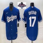 2024 World Series Champions Los Angeles Dodgers #17 Shohei Ohtani Nike blue majestic baseball Jersey 01