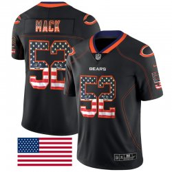 Nike Bears #52 Khalil Mack black fashion USA Flag Color Rush Limited Jersey