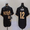 Nike Saints #12 Olave black baseball jerseys Joint Name