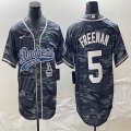 Nike Los Angeles Dodgers #5 Freddie Freeman gray camo NBA and baseball Jerseys Joint name -BD 01