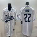 Nike Tennessee Titans #22 Derrick Henry white baseball jerseys Joint name-BD