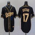 Nike Los Angeles Dodgers #17 Shohei Ohtani black gold fashion MLB baseball Jersey -BD 02