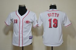 MLB Youth Jerseys Cincinnati Reds 19 Votto White