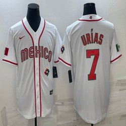 2023 World Cup Mexico #7 Julio Urias white majestic baseball jerseys 29