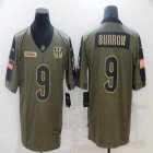 Nike Cincinnati Bengals #9 Joe Burrow green 2021 Salute to Service Limited Jersey