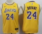 Youth Nike Los Angeles Lakers #24 Kobe Bryant Yellow basketball jerseys-S8