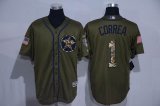 Houston Astros #1 Carlos Correa Green Salute to Service Stitched MLB Jersey