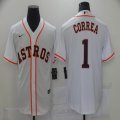 Nike Houston Astros #1 Carlos Correa white majestic baseball jersey-BD