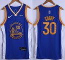 Nike Golden State Warriors #30 Stephen Curry blue nba basketball jerseys 75th-XD