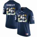 Custom Penn State #26 Saquon Barkley blue fashion college football jersey