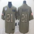 Dallas Cowboys #21 Ezekiel Elliott Nike Camo 2019 Salute to Service Limited Jersey-BD