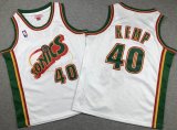 Youth Seattle SuperSonics #40 Shawn Kemp white throwback nba Jersey-XD