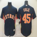 Houston Astros #45 Gerrit Cole blue majestic baseball jerseys