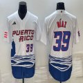 Puerto Rico Baseball #39 Edwin Diaz white 2023 World Baseball Classic Replica Player Jersey