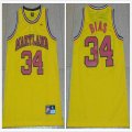 Maryland #34 Len Bias yellow throwback nba basketball jerseys