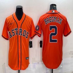 Nike Houston Astros #2 Alex Bregman orange majestic baseball jerseys-BD 01