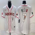 2023 World Cup Mexico #7 Julio Urias white majestic baseball jerseys 54