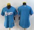 Women Nike Texas Rangers blank skyblue majestic baseball jerseys 01