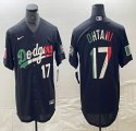 Los Angeles Dodgers #17 Shohei Ohtani Nike black red white majestic baseball Jersey-BD 05