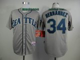 Seattle Mariners 34 Felix Hernandez Grey baseball jersey