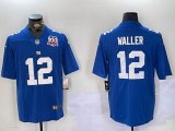 Nike New York Giants #12 Darren Waller Blue Color Rush Limited Jersey 01