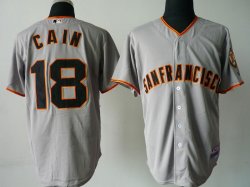 San Francisco Giants #18 CAIN grey MLB Jerseys