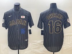 2023 World Cup #16 Shohei Ohtani black Nike Japan majestic baseball Jersey 01