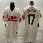 Nike Los Angeles Angels #17 Shohei Ohtani beige majestic baseball jerseys city version-BD 01