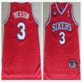 Philadelphia 76ers 3# Allen Iverson red nba jersey 10th patch